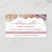 Paarse en goudmatige kunst Vloeibare Waterverf Ink Afsprakenkaartje (Voorkant)