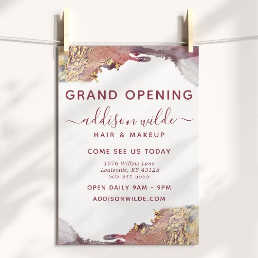 Paarse en goudmatige kunst Vloeibare Waterverf Ink Flyer