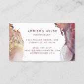 Paarse en goudmatige kunst Vloeibare Waterverf Ink Visitekaartje (Achterkant)