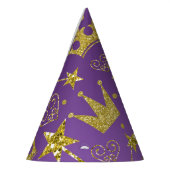 Paarse en goudmeisjes Princess Party Feesthoedjes (Links)