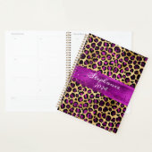 Paarse en goudolieramp met de luipaard planner (Display)