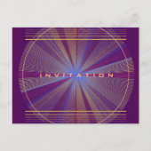 Paarse en goudRays, uitnodiging voor Psychedelic T (Voorkant)