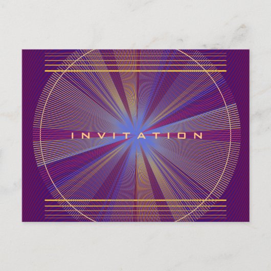 Paarse en goudRays, uitnodiging voor Psychedelic T (Voorkant)