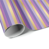 Paarse en goudstaven cadeaupapier (Rol Hoek)
