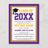 Paarse en goudstudiepartij uitnodiging briefkaart (Voorkant)