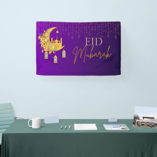 Paarse en goudvormige goudmakreel voor achtergrond spandoek (Beurs)