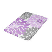 Paarse en grijze Chrysanthema Floral Pattern Badmat (Gekanteld)