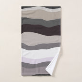 Paarse en grijze golvende strepen bad handdoek (Handdoek)
