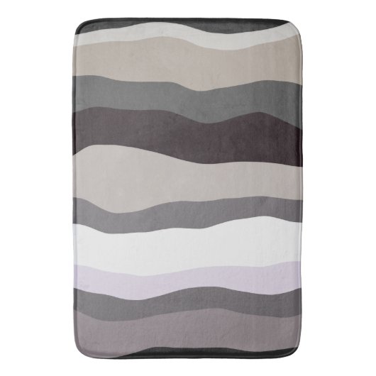 Paarse en grijze golvende strepen badmat (Voorkant Verticaal)