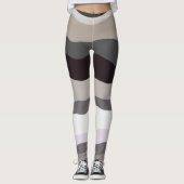 Paarse en grijze golvende strepen leggings (Voorkant)