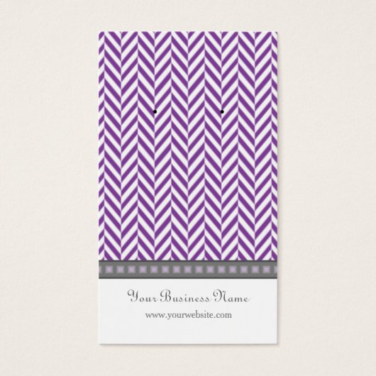 Paarse en grijze harringbone die kaarten afgeeft visitekaartje (Voorkant)