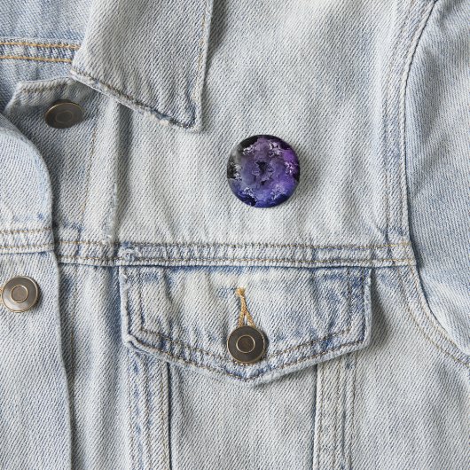 Paarse en grijze marmeragate ronde button 3,2 cm (In situ)