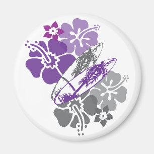 Paarse en Grijze Surven Boards Magneet