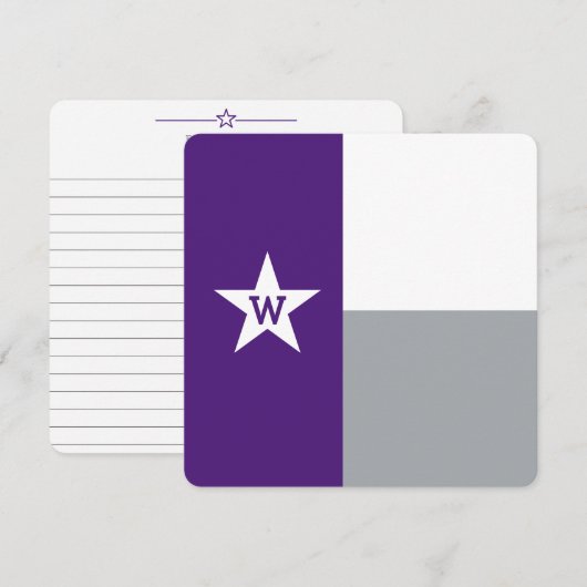 Paarse en grijze Texas Flag Flat Kaart (Voorkant / Achterkant)