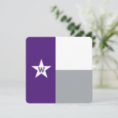 Paarse en grijze Texas Flag Flat Kaart (Staand voorkant)