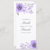 Paarse en Grijze Waterverf Bloemen Huwelijk Progra Programma (Voorkant / Achterkant)
