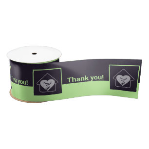 Paarse en groene aangepaste Logo Hartelijk dank Lint