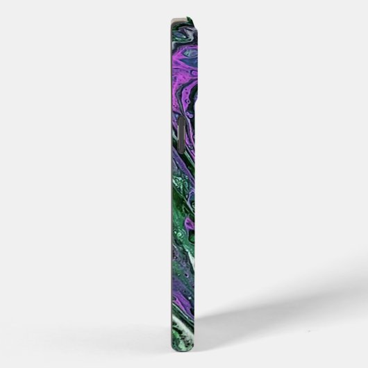 Paarse en groene abstracte verf Case-Mate iPhone case (Achterkant / Rechts)
