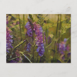 Paarse en groene Arctische lupine Briefkaart