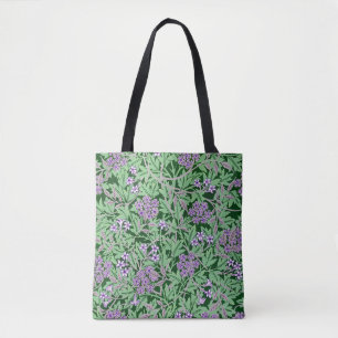 Paarse en groene bloempatroon draagtas