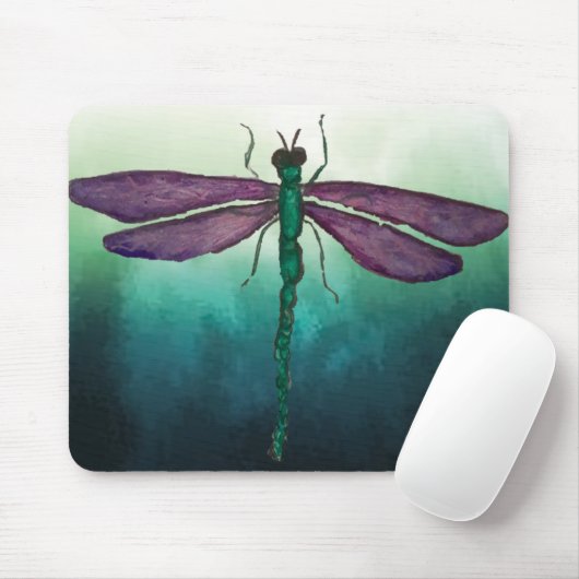 Paarse en groene dragonfly muismat (Met muis)
