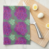 Paarse en groene druiven theedoek (Quarter Fold)