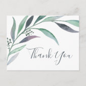 Paarse en groene Eucalyptus Dank u Briefkaart (Voorkant)