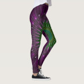 Paarse en groene fractale illusie leggings (Rechts)