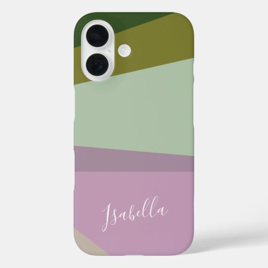 Paarse en groene geometrische kunst op maat Case-Mate iPhone case (Achterkant)