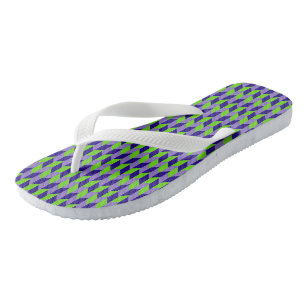 Paarse en groene geometrische paar Teenslippers