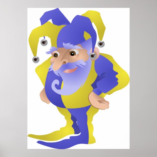 Paarse en groene jester poster (Voorkant)