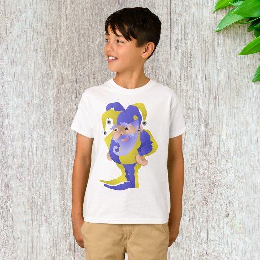 Paarse en groene jester t-shirt