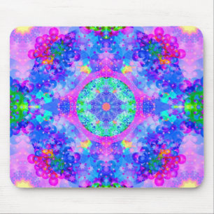 Paarse en groene Kaleidoscoop Fractal Muismat