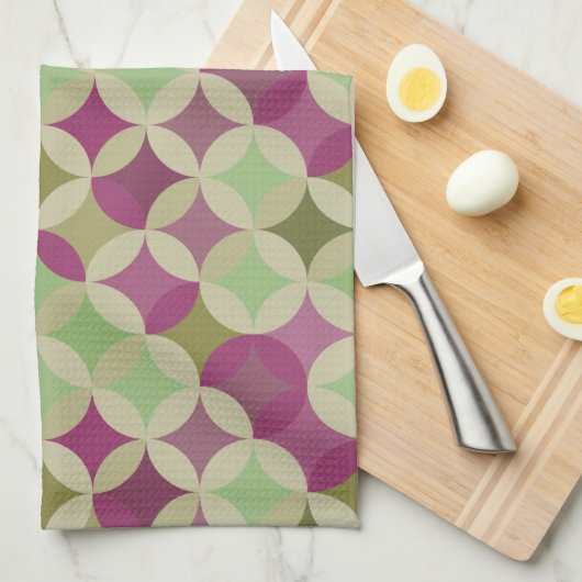 Paarse en groene keuken- en diskettestamenten theedoek (Quarter Fold)