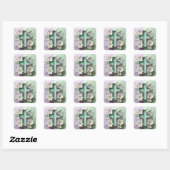 Paarse en Groene Kruis Sticker Ai ontwerp (Vel)