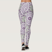 Paarse en groene mandala patroon ontwerp leggings (Achterkant)