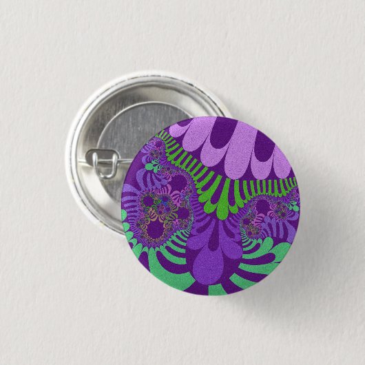 Paarse en groene modus ronde button 3,2 cm (Voorkant /achterkant)