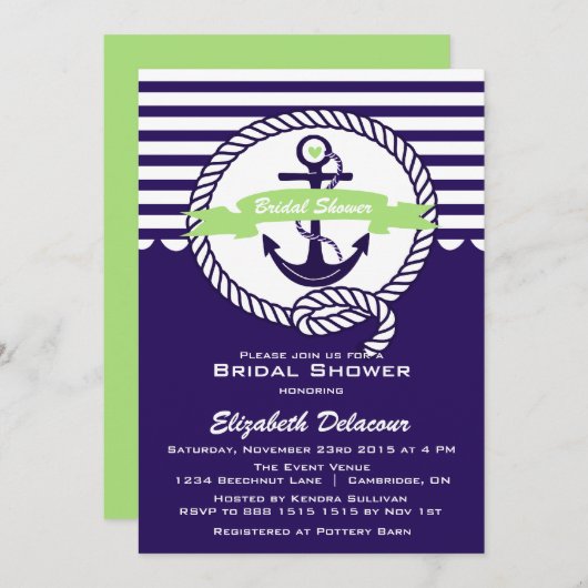 Paarse en Groene Nodal Uitnodiging (Voorkant / Achterkant)