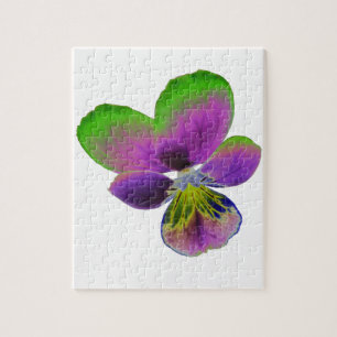 Paarse en groene puzzle legpuzzel