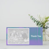 Paarse en groene schaduw bedankkaart (Staand voorkant)