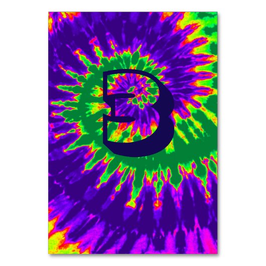 Paarse en groene spiraalkleurige kleurstof drie kaart (Achterkant)