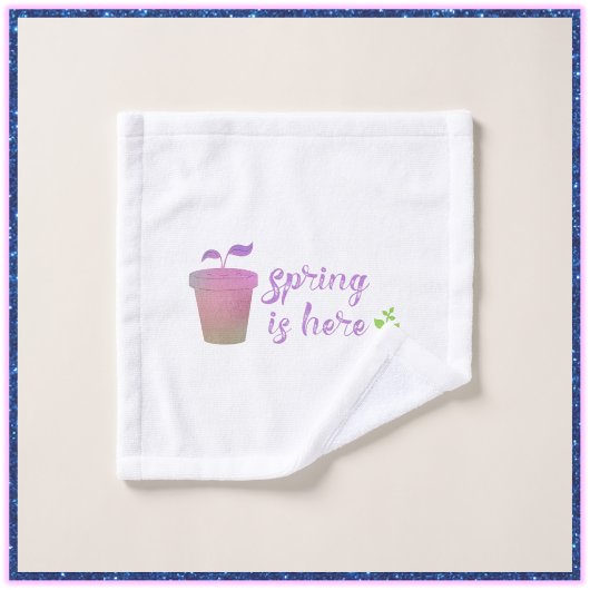  Paarse EN groene SPRING IS HIER Washandje