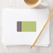 Paarse en groene streep-adreslabel leeg etiket (Insitu)