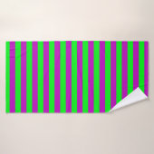 Paarse en groene strepen ontwerp badhanddoek (Badhanddoek)