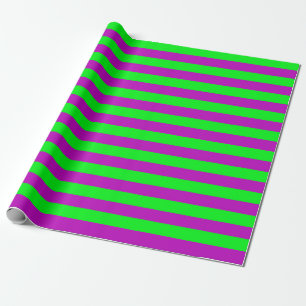 Paarse en groene strepen ontwerp cadeaupapier