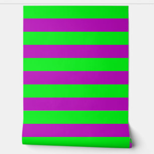 Paarse en groene strepen wanddecoratie behang