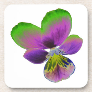 Paarse en groene violier kurken onderzetter