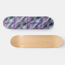 Paarse en groene Vortex drukken skateboard Deck