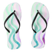 Paarse en groene waterverf teenslippers (Voetbed)