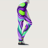 Paarse en groene werveling leggings (Rechts)